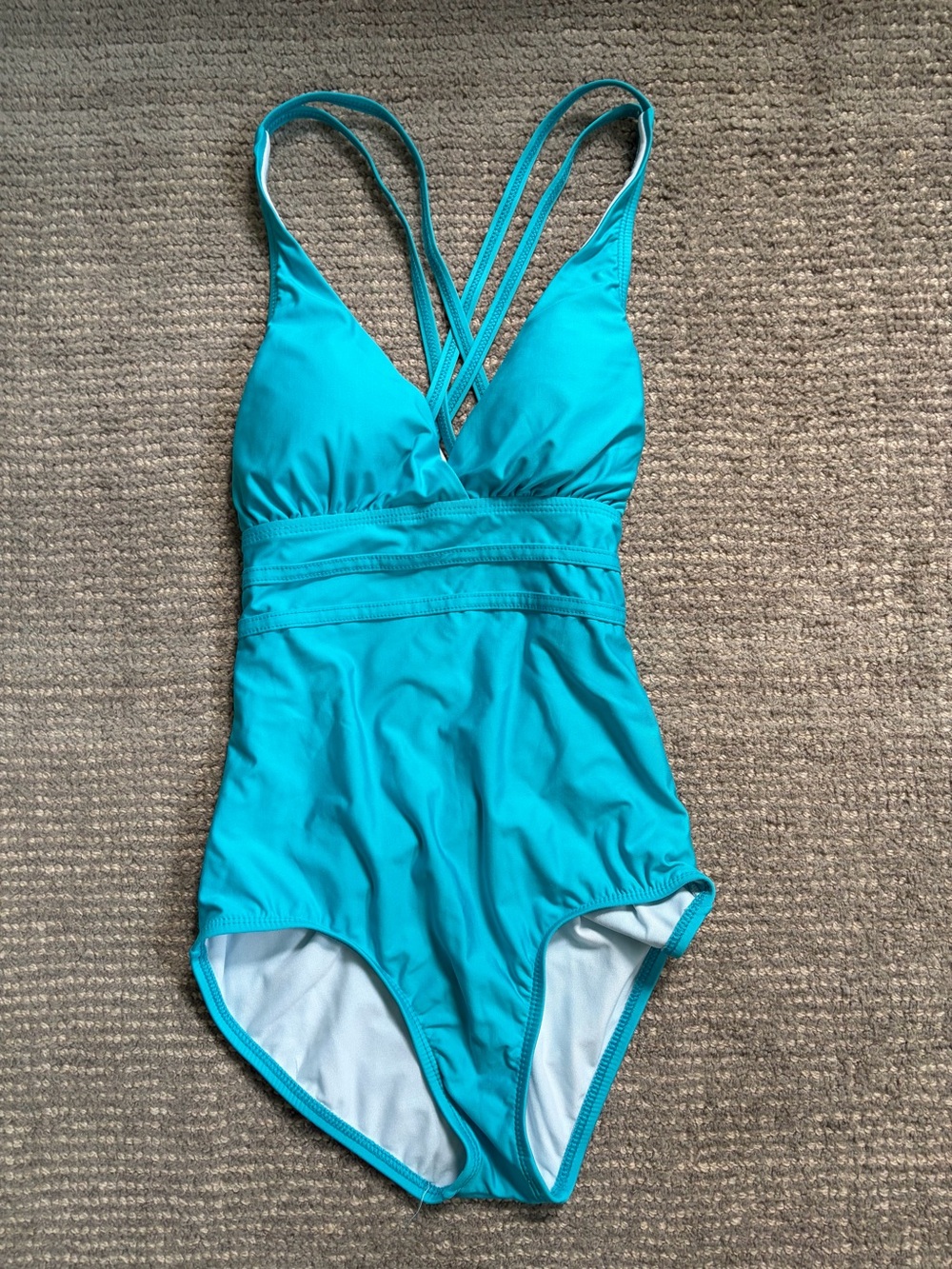 Athena Turquoise Cross-Back One-Piece Swimsuit for Women